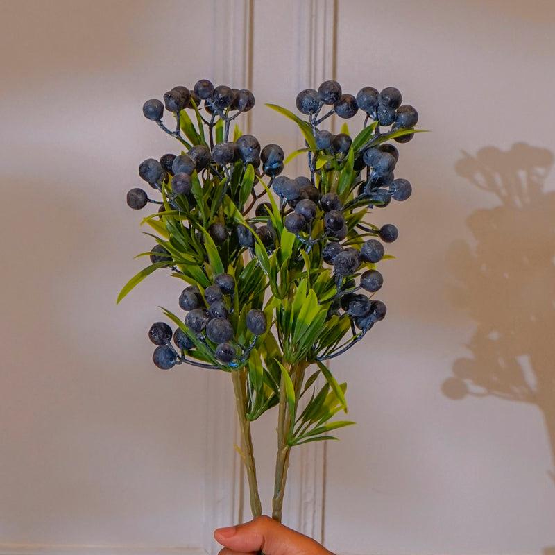 Faux Blue Cherry Blossom Flower Stick (16 CM) - Set Of Two media 3