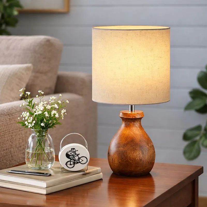 MinimalRadiance Wooden Table Lamp - White media 3