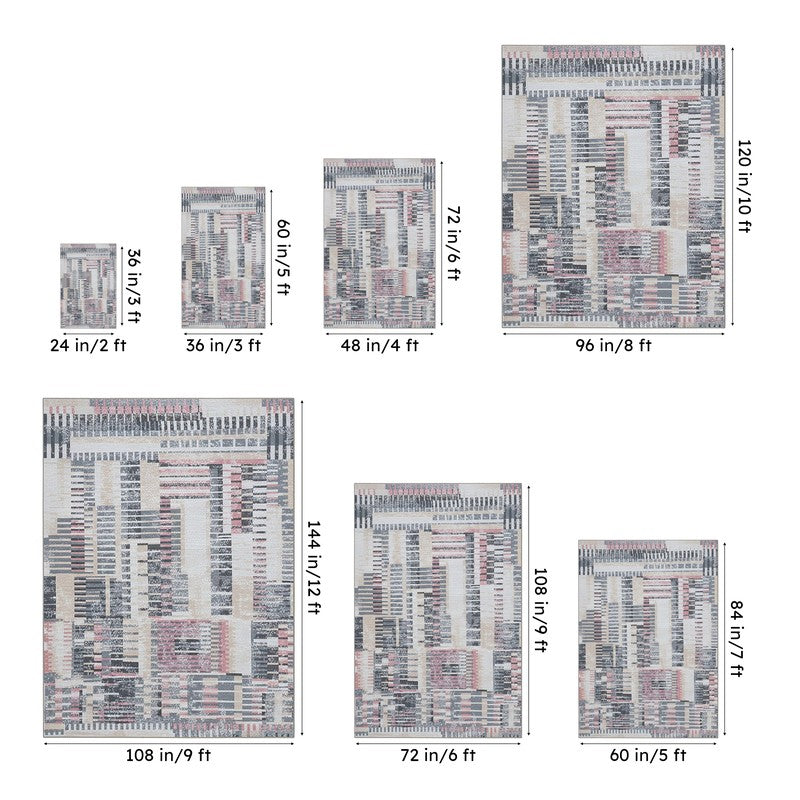 Mila Abstract Carpet - Grey media 13