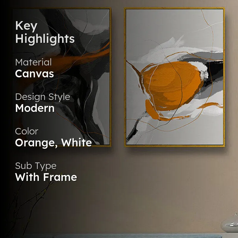 Orange Drips Wall Art - Set Of Two media 2