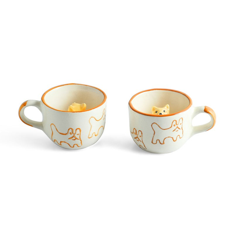 Cute Ceramic Tea Cup (240 mL Each) - Set Of Two media 3