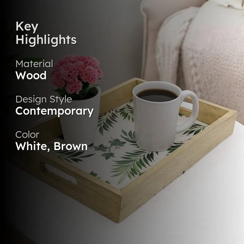 Leafest Enamelled Wood Serving Tray media 2