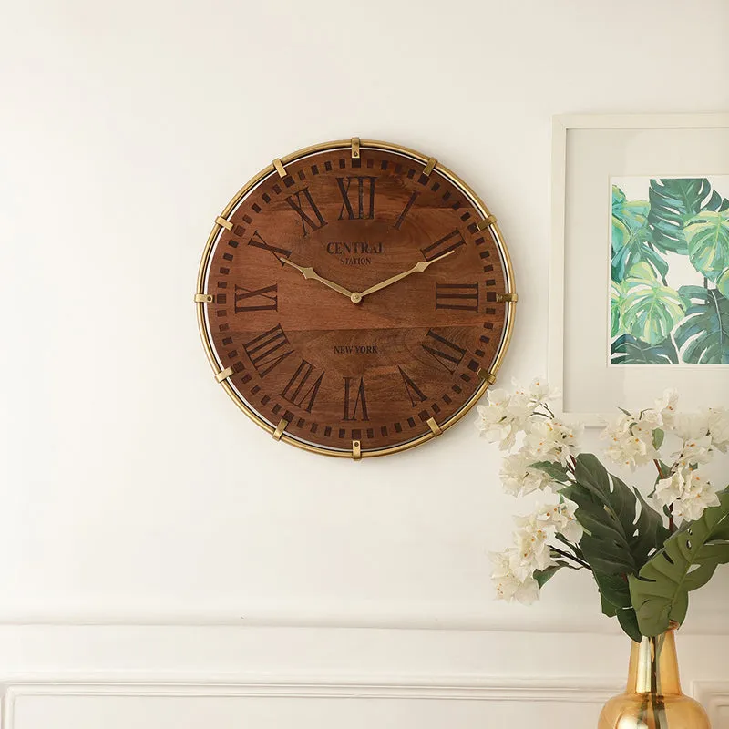 Reima Wall Clock - Brown & Gold media 1