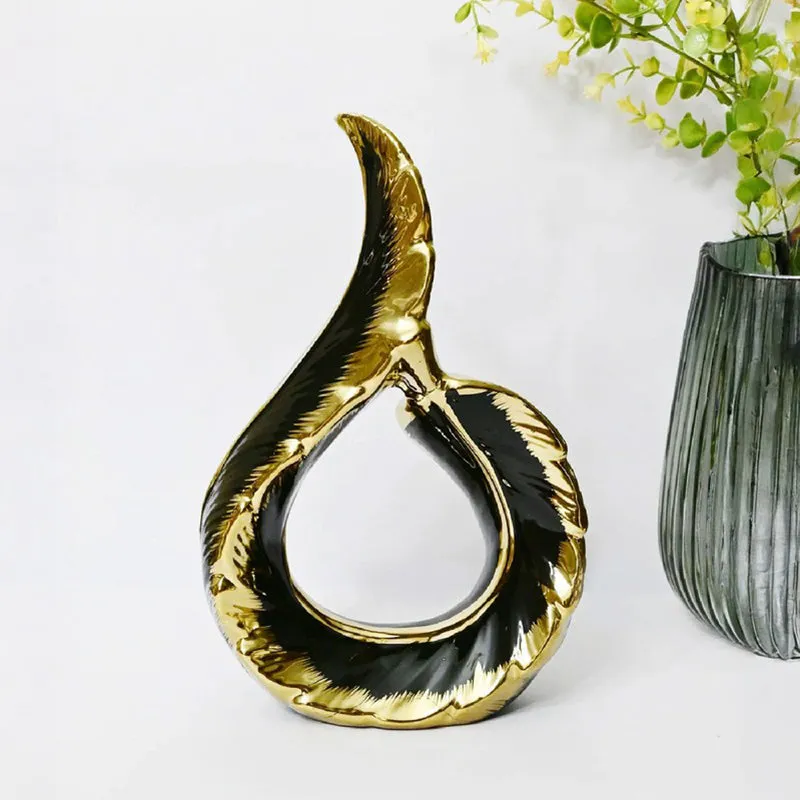 Zynera Emerald Curve Decorative Showpiece - Black media 4