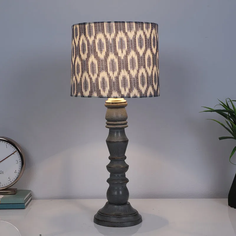 Lois Bantu Printed Mango Wood Table Lamp - Blue,White media 2
