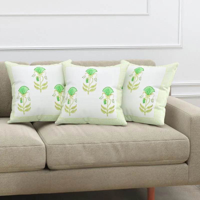 Champa Chandhan Jaipuri Block Print Cushion Cover - Set Of Three media 1