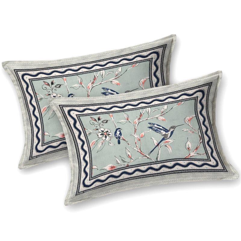 Birdie Orchard Floral Cotton Bedsheet (Green) - 124 TC media 4