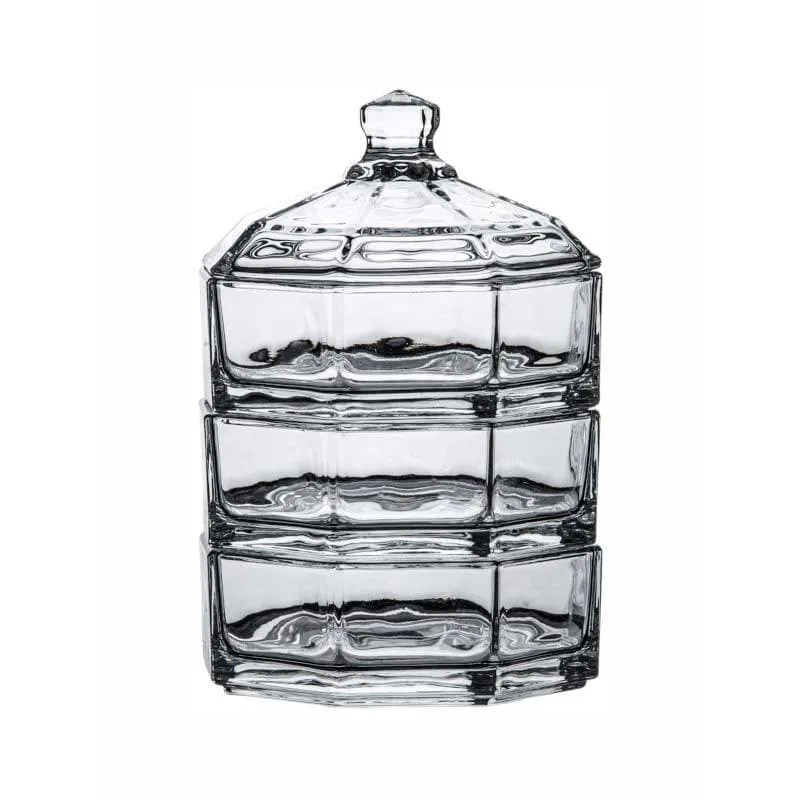 Treasure It Glass 3 Tier Storage Bowl With Lid - 260 ML media 3