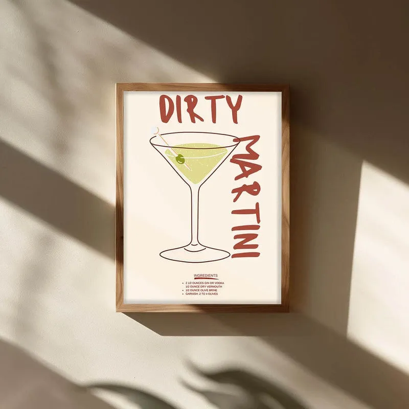 Dirty Martini Archival Canvas Wall Art - White media 3