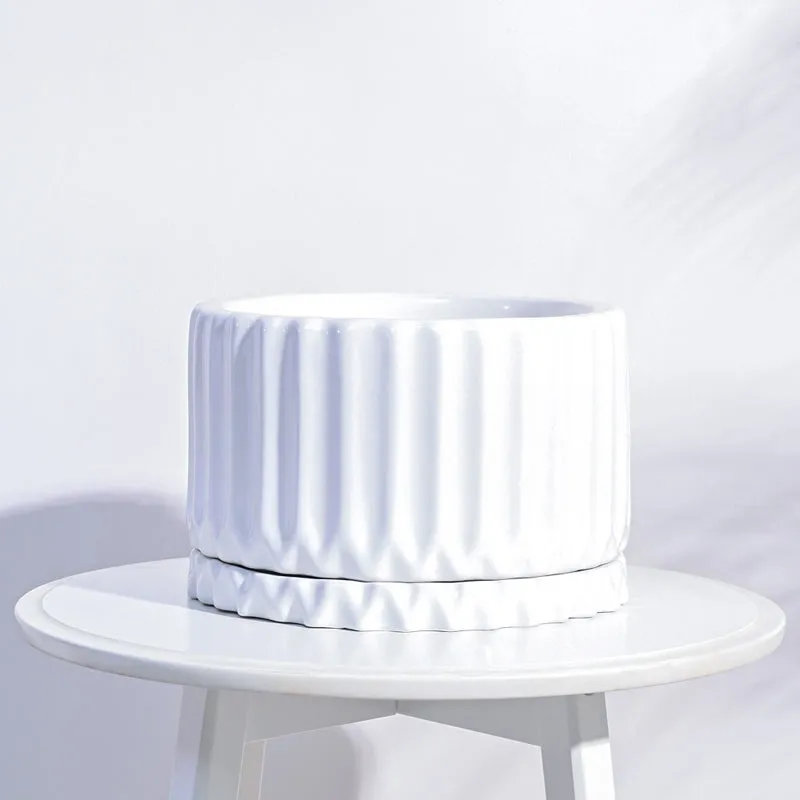 Ugaoo Fleeting Bliss White Ceramic Pot media 1