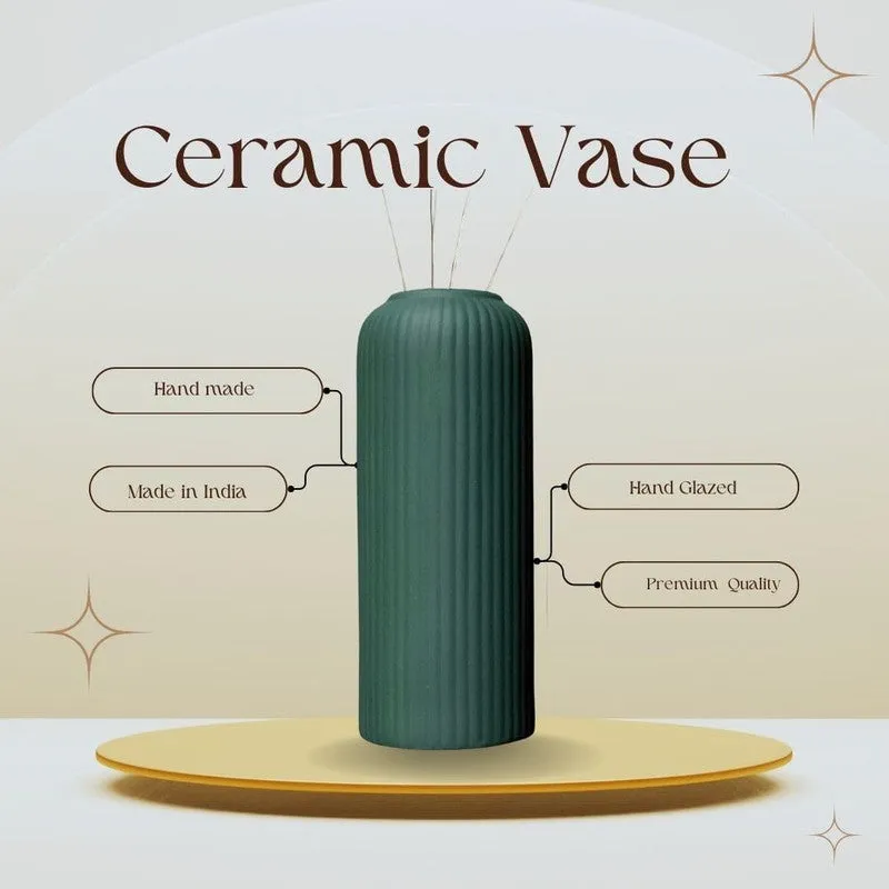 Pasha Ceramic Vase (Dark Green) - Set Of Three media 6
