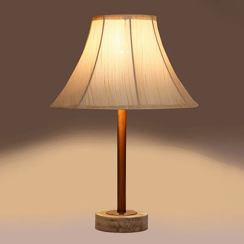 Ceylon Arc Rodin Wooden Table Lamp - OffWhite,Copper,White media 6