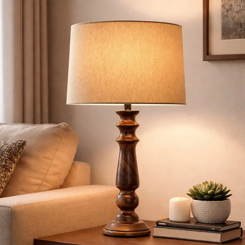 CleanAura Glow Wooden Table Lamp media 3