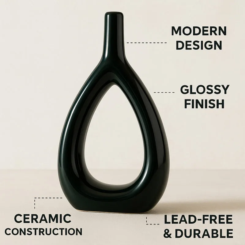 Nivo Ceramic Vase - Black media 5