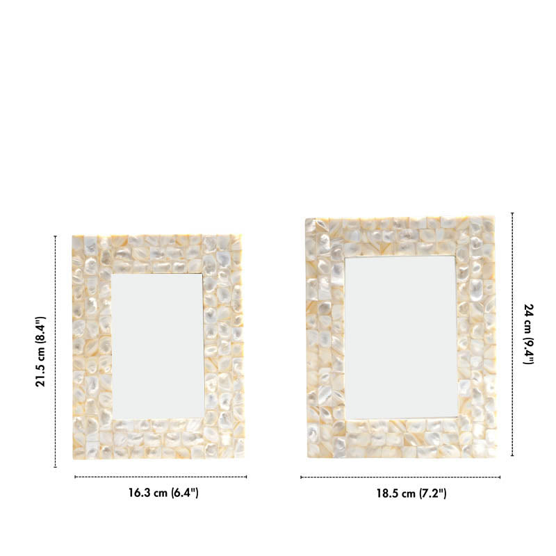 Elegant Pearl Table  Photo Frame (Off White)- Set of Two media 4