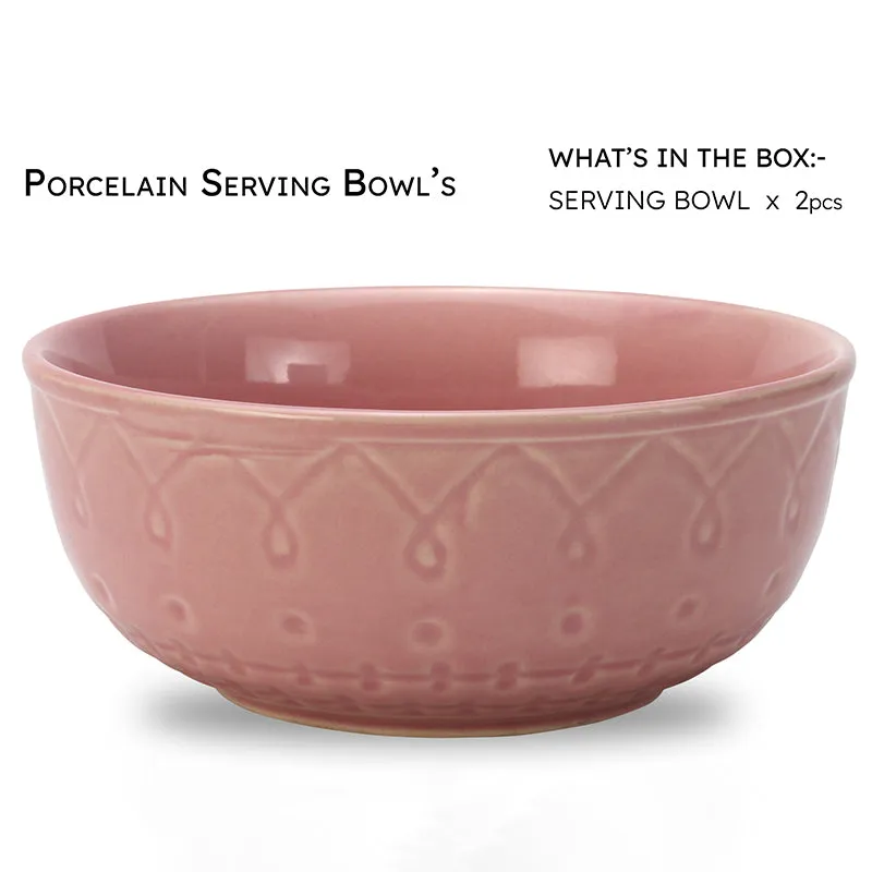 Eden Arc Serving Bowl (Pink/1000 mL) - Set Of Two media 5