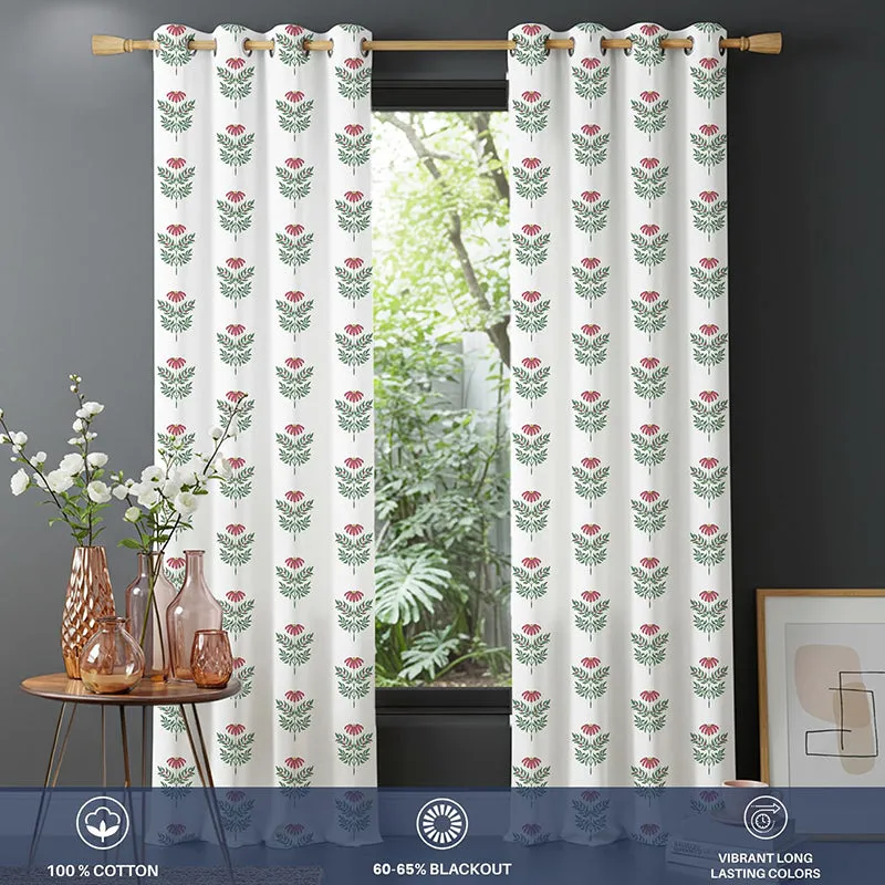 Urban Space Amara Semi Sheer Curtain (Dark Pink) - Set Of Two media 4