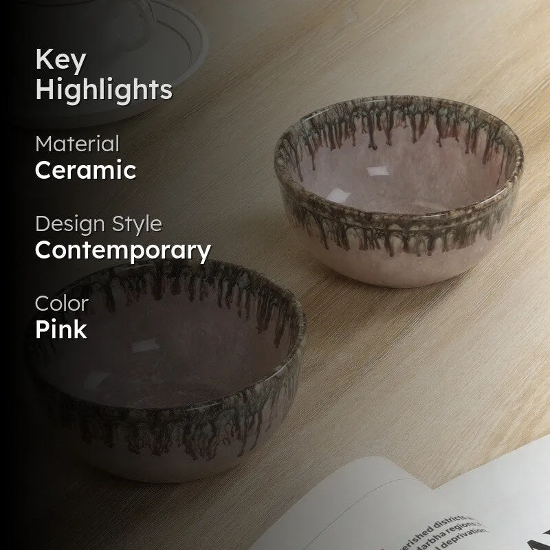 Opaline Snack Bowls (Pink,200 mL Each) - Set Of Two media 2