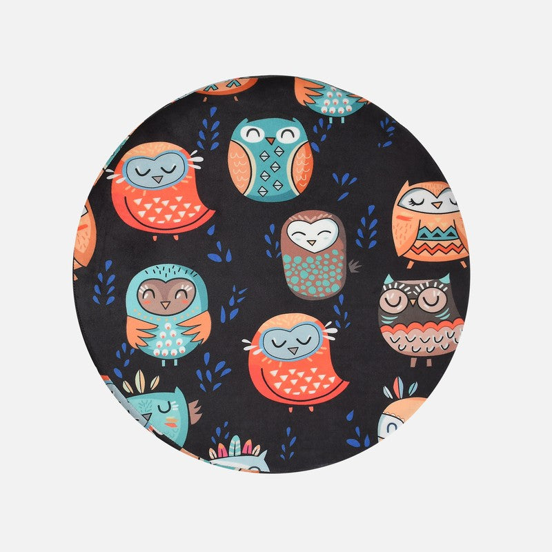Avira Owl Print Multicolor Engineered Wood Ottomans - Set Of Two media 6