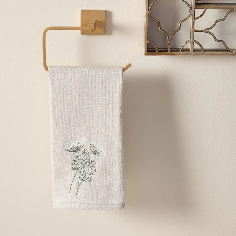 Flora Embroidered Bamboo Cotton Hand Towels with Canvas Box - Set Of Three media 5