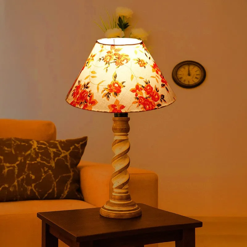 Modera Kavo Floral Wooden Table Lamp - Multicolor media 1