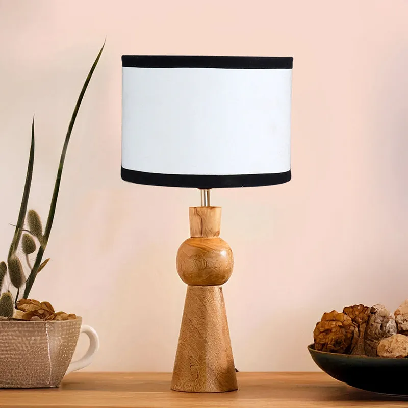 Angler Edge Wooden Table Lamp - White,Brown,Black media 2