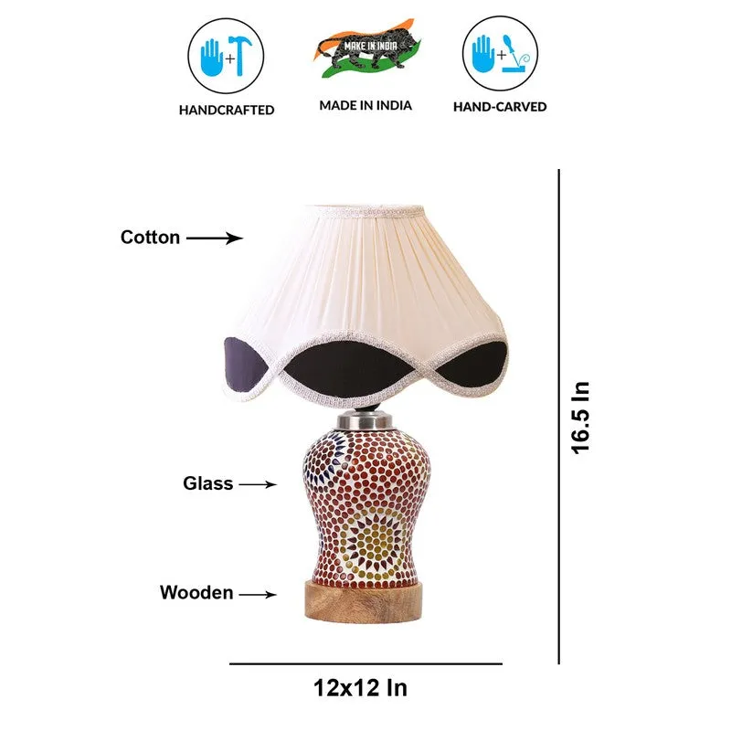 Aranya Arc Pleated Wooden Table Lamp - Multicolor media 9