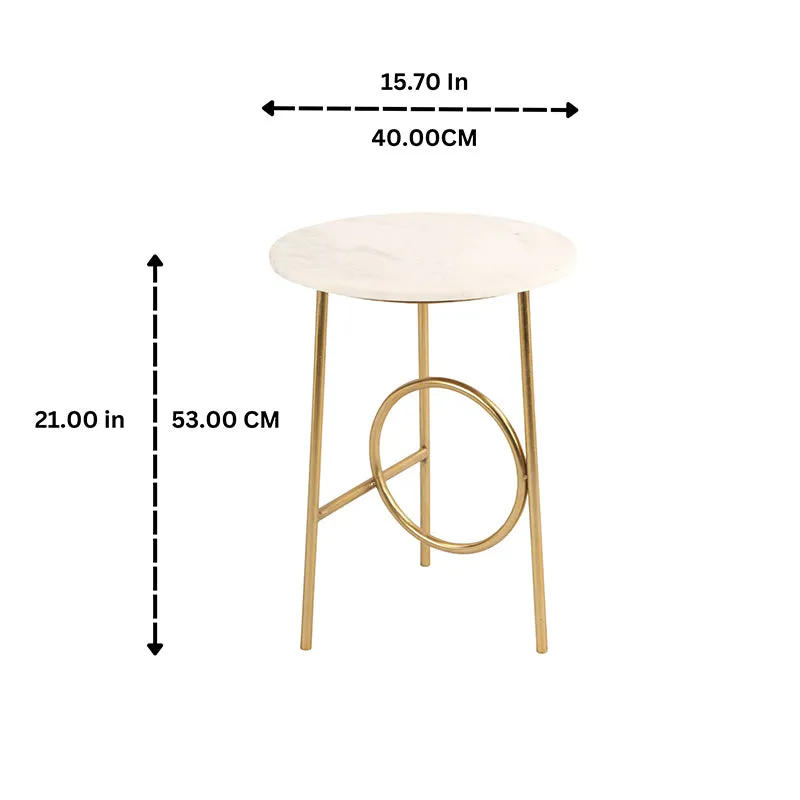 Geometrica Marble & Iron Side Table media 8