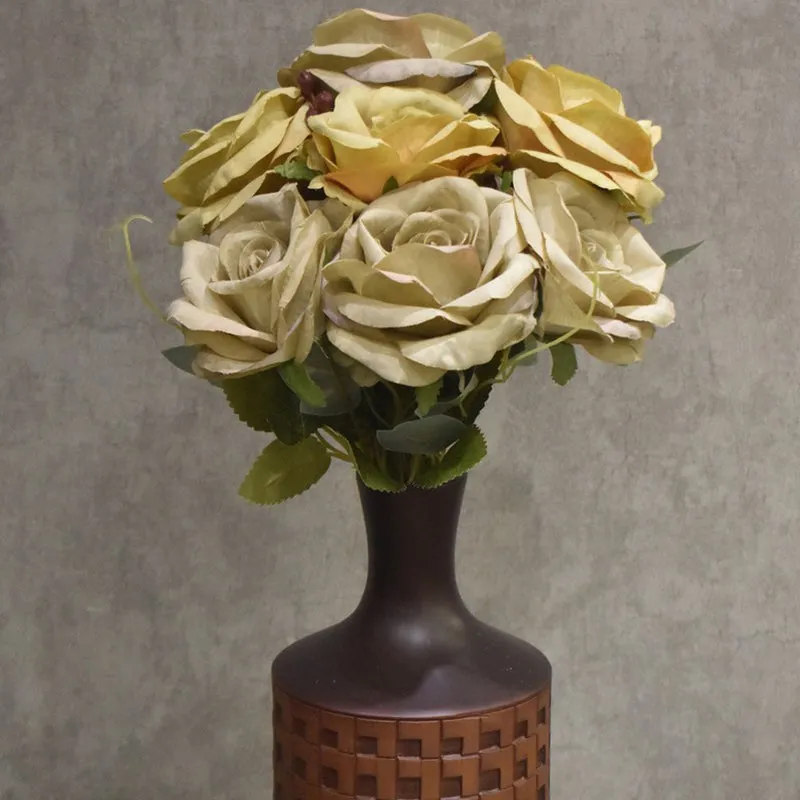 Realistic Artificial Rose Flower Bunch - Yellow media 4