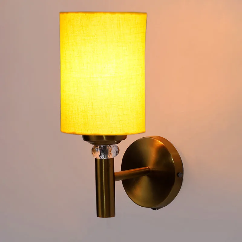 Sienna Steel & Cotton Wall Lamp - Yellow media 4