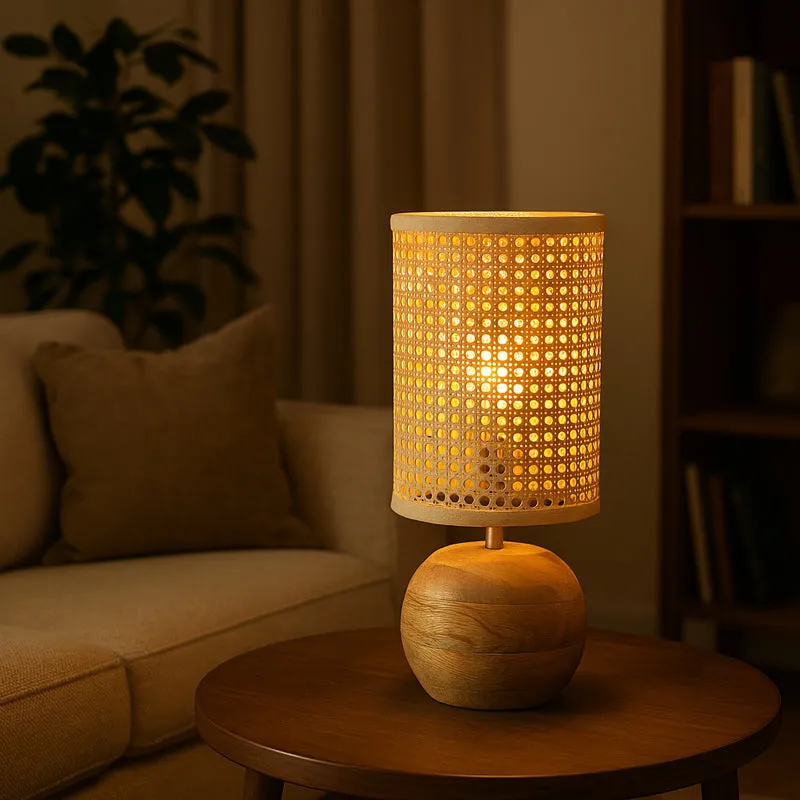 GridLit Rattan Table Lamp - Beige,Brown media 3