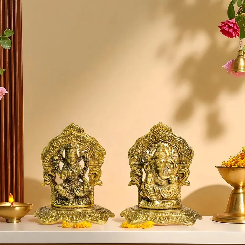 Solenya Lakshmi & Ganesh Idols & Sets - Set Of Two media 3