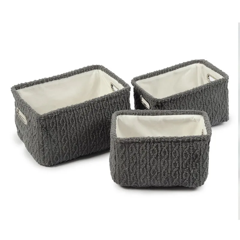 UrbanNest Fabric Storage Basket (Black) - Set Of Three media 4