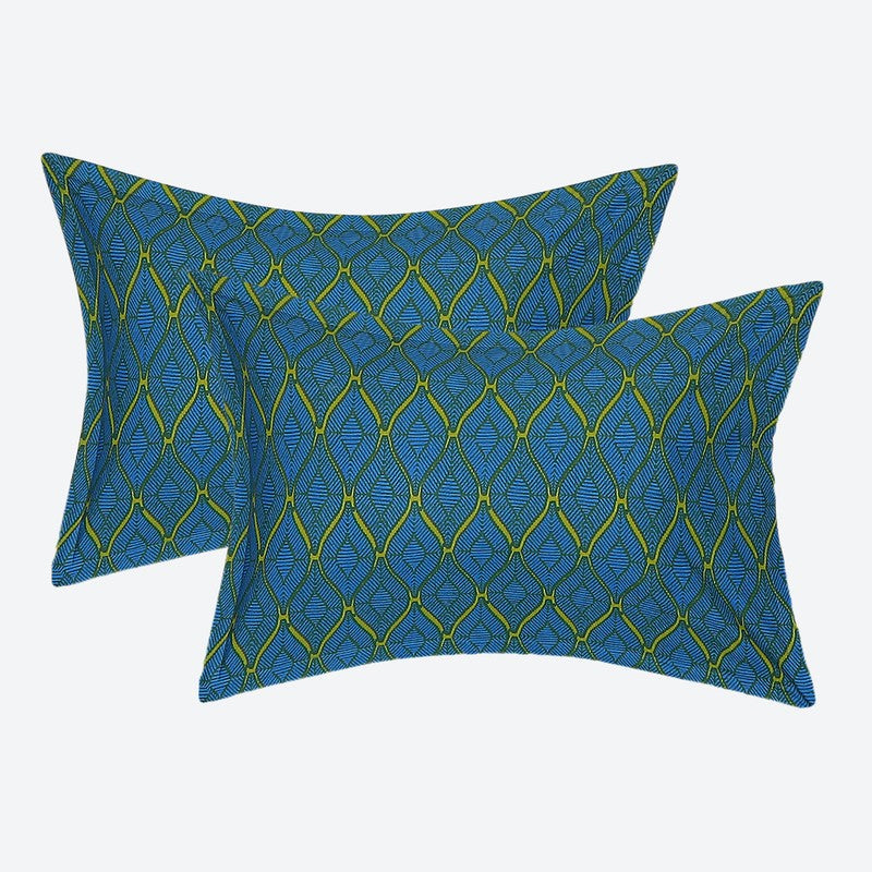 Monte Carlo Magique Angle Cotton Bedsheet (White,Blue) - 104 TC media 6