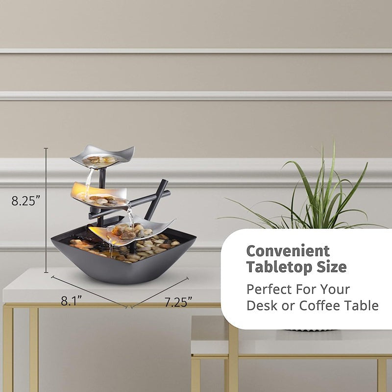 Flow Of Peace Table Top Metal Fountain media 10