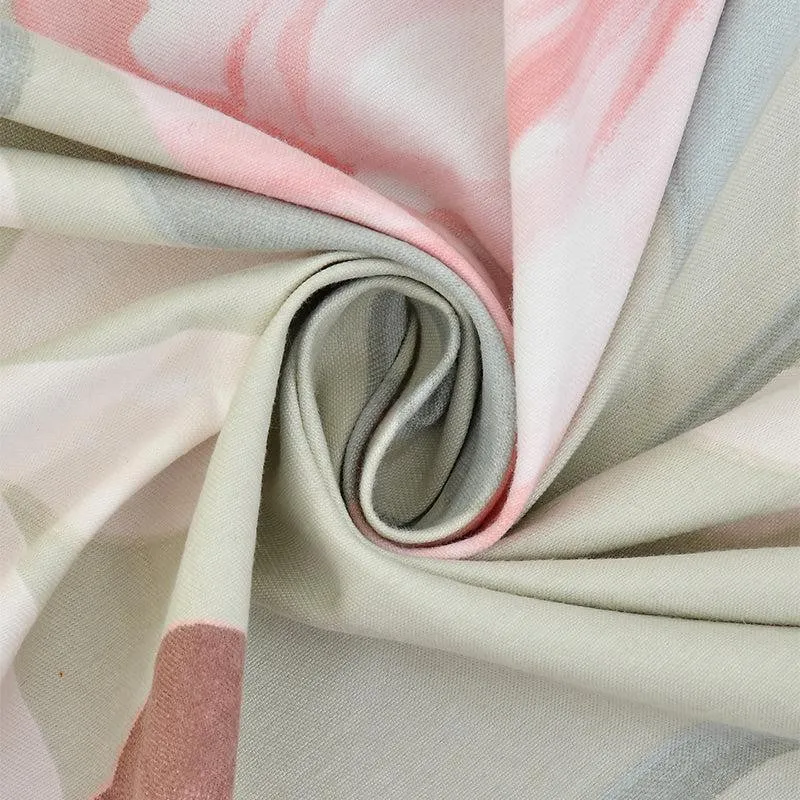 Blush Floral Frilled Microfiber  Bedding Set - Five Piece Set media 5