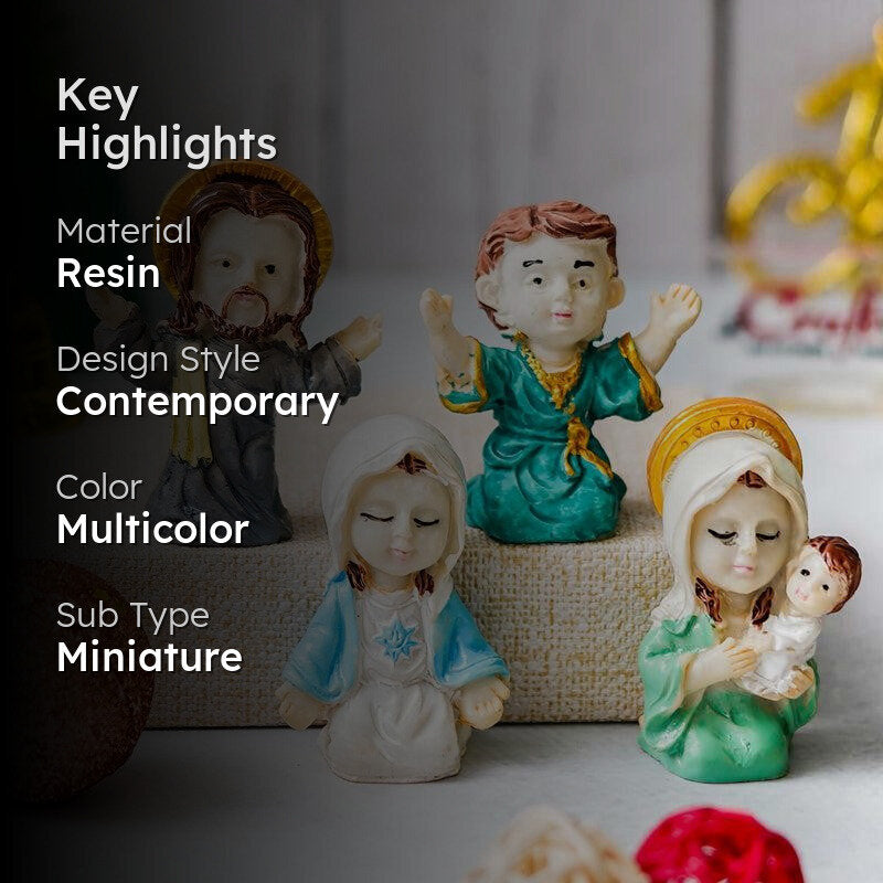 Silent Night Nativity Resin Figurine - Set Of Four media 2