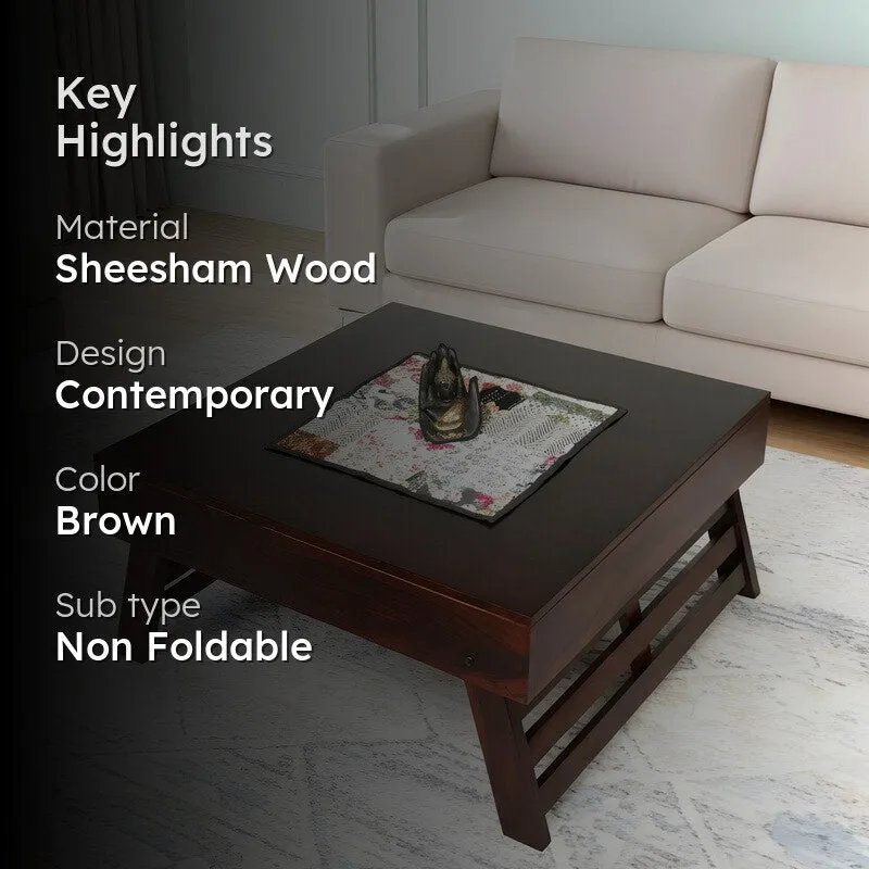 Servon Sheesham Wooden Center Table - Dark Brown media 2