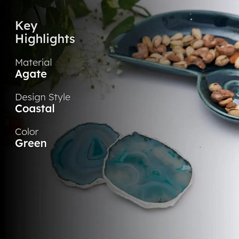 Vesto Brazilian Agate Coaster (Green) - Set Of Two media 2