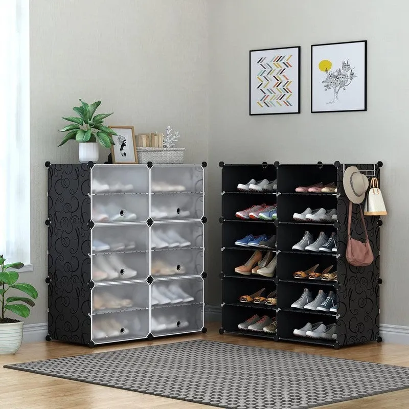 EntryEase Black Plastic & Metal Shoe Racks media 7
