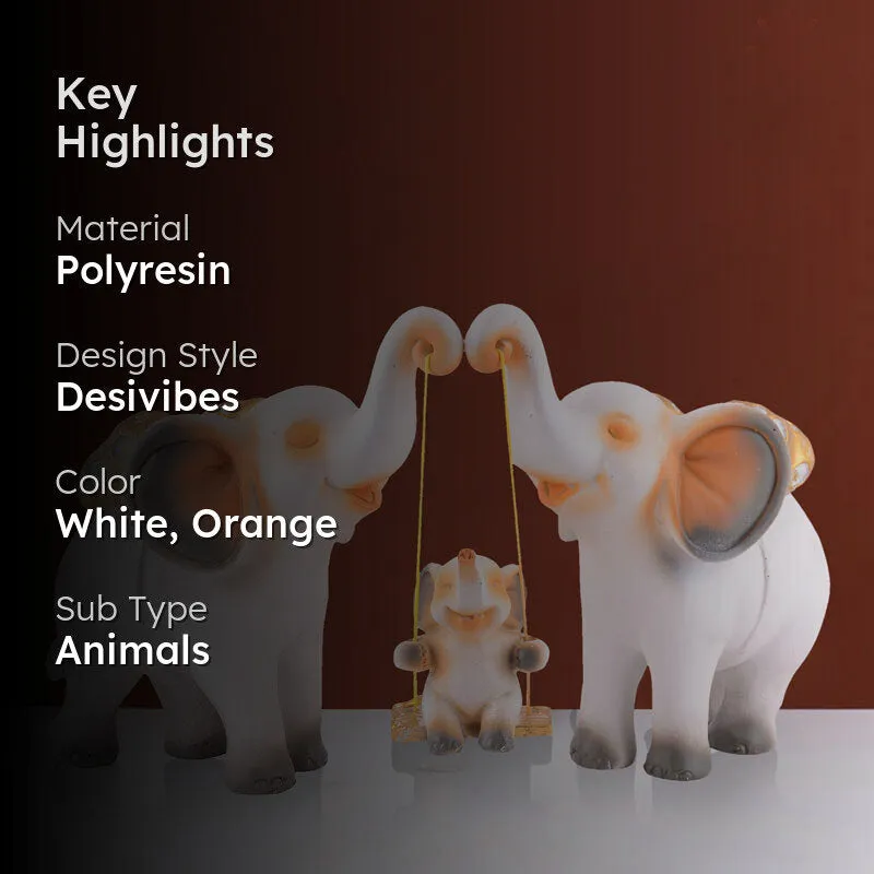 Tiny Tuskers Painted Polyresin Show Piece - Multicolor media 2