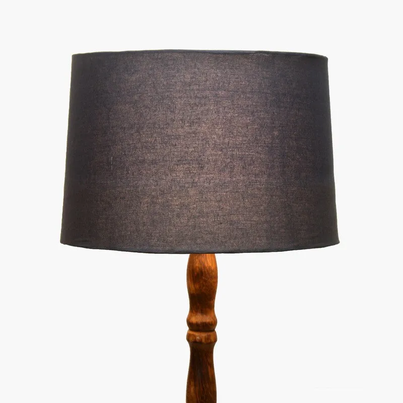 Heritage Turned Wooden Floor Lamp - Black & Brown media 4