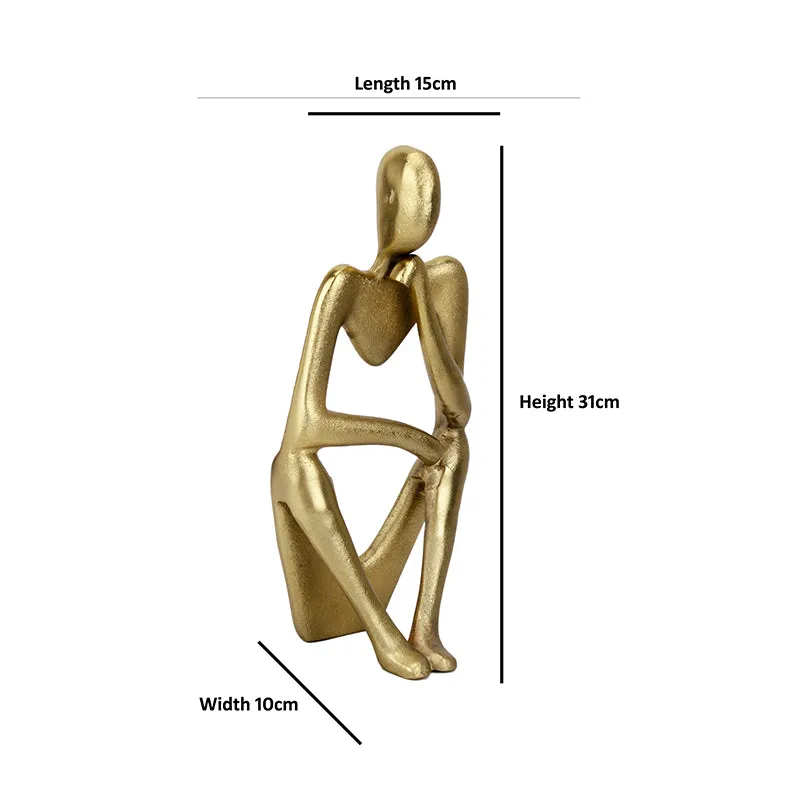 Human Ponder Showpiece (Gold) - Set Of Three media 6
