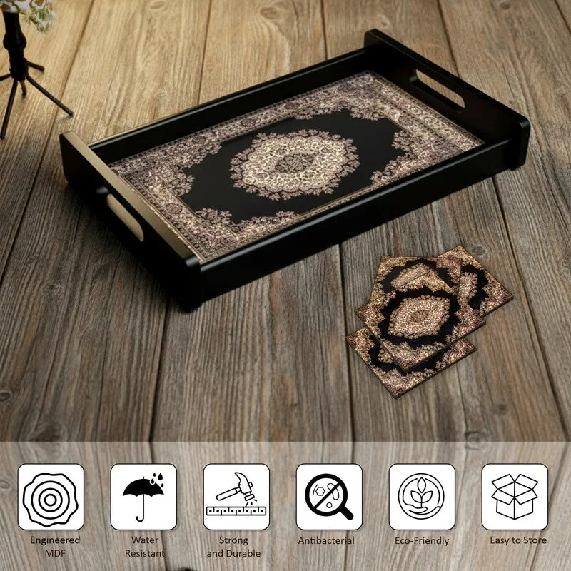 Opulen Serving Tray with 4 Coasters - Five Piece Set media 6