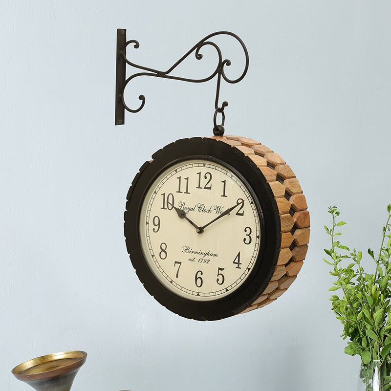 Oak & Time Wood Analog Wall Clock