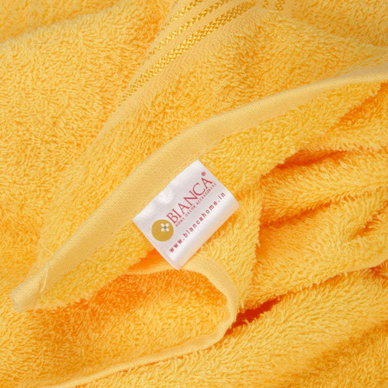 Pluma Cotton Hand & Face Towel (Yellow & White) - Set Of Four media 5