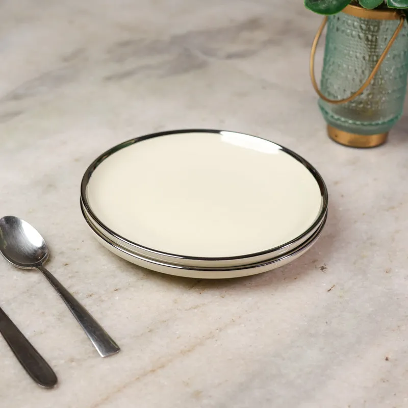 Elegant Off (White Porcelain Quarter Plates) - Set Of Two media 4