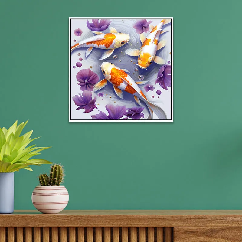Koi Pastels Canvas Wall Art With Frame media 6