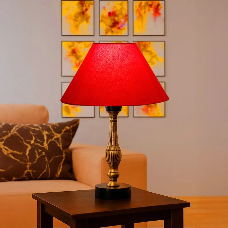 Aurelo Lumo Wooden Table Lamp - Red media 3