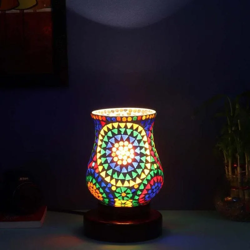 Tumbler Mosaic Glass Table Lamp - Multicolor media 1